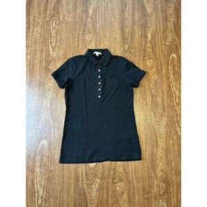 Burberry Brit Women’s Black Polo Short Sleeve Shirt Small Button up